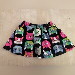 Girls Spotted Zebra Skort Size 4T Cat Faces With Pockets